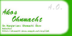 akos ohnmacht business card